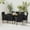 Black, variant on vidaXL Patio Dining Set Garden Outdoor Wicker Conversational Set PE Rattan