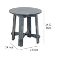 thumbnail image 5 of Rena Side End Table- 24 Inch Round Top- Rustic Distressed Blue Wood, 5 of 5