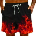 thumbnail image 5 of cllios Beach Shorts for Men Big and Tall,Men's Swim Trunks Lightweight Quick Dry 3D Flame Printed Beach Board Shorts with Pockets Cool Mesh Lining Bathing Suits, 5 of 9