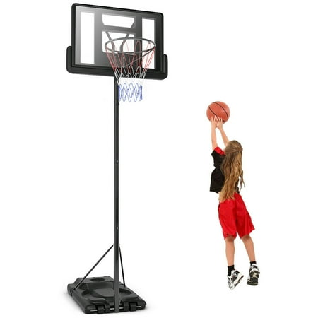 Gymax Height Adjustable Portable Basketball Hoop System Shatterproof Backboard (Best College Basketball Betting System)