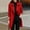 Red, variant on Faux Wool Longline Jacket Featuring Belted Waist Perfect For Professional To Casual Style Shifts Khaki