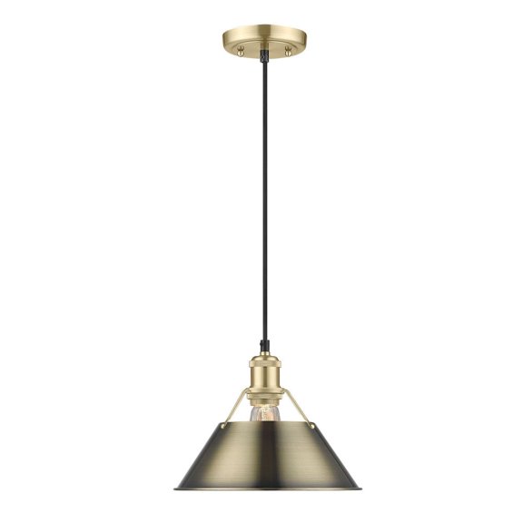 Orwell 1-Light Pendant in Brushed Champagne Bronze with Aged Brass