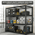 thumbnail image 2 of Heavy Duty Garage Shelving Unit, 2240 lbs Metal Storage Shelves, Adjustable Steel Shelving Rack, 39.37"W x 19.6"D x 60"H, 4-Tier Freestanding Industrial Shelf for Garage, Basement, Warehouse, 2 of 7