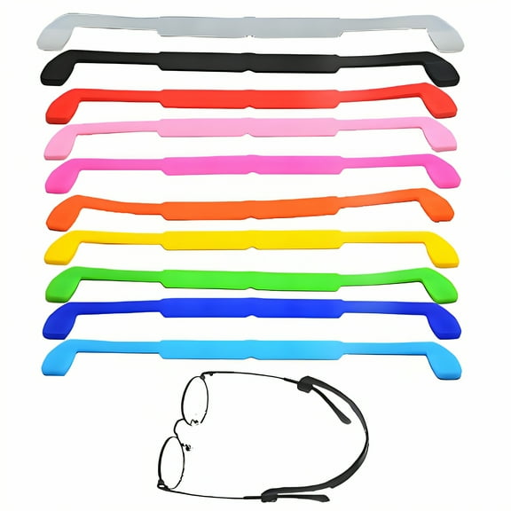 CCOCC 10Pcs Glasses Chain,Silicone Sunglasses Holder, Eyeglass Chains for Women,8.66",Color Mixing1