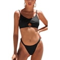 thumbnail image 1 of BeautyIn Women Bikini Swimsuit V Neck Push Up High Cut Bathing Suits, 1 of 6