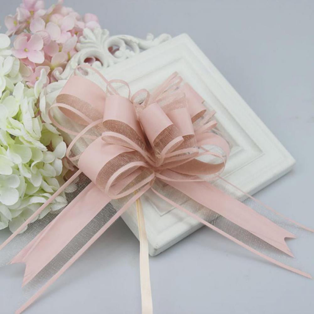 50Pcs Multicolor Pull Bow Flower Small Ribbon Wedding Birthday Party Gift Decor 