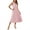 Pink, variant on IBTOM CASTLE Women Summer Casual Pleated Midi Dress Tie Neck Swiss Dot Formal Shirred Waist Wedding Guest Swing Dress M Blue