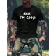 thumbnail image 2 of Camiseta de manga corta con cuello redondo y gráfico con eslogan estampado para hombre, 2 of 6