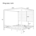 thumbnail image 5 of Euroco Metal King Size Canopy Bed with Upholstery Headboard, Gold, 5 of 7