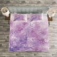 thumbnail image 3 of Ambesonne Purple Quilted Bedspread Set 3 Pcs, Sakura Tree Springtime, Queen Size, Purple, 3 of 3