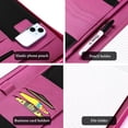 thumbnail image 2 of ProCase Portfolio Business Padfolio Folder with Zipper, Document Organizer with Pockets Letter Size A4 Writing Pad Padfolio -Magenta, 2 of 8