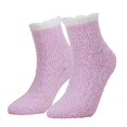 thumbnail image 2 of Deago 3 Pairs Womens Fuzzy Socks Slipper Coral Fleece Fluffy Cabin Plush Warm Winter Sleep Home Soft Cozy Socks (Purple), 2 of 9