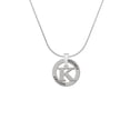 thumbnail image 2 of Delight Jewelry Silvertone Large Initial - K - Hockey Ring Charm Necklace, 18", 2 of 4