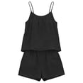 thumbnail image 3 of Gamivast Two Piece Outfits for Women Summer Crinkled Cami Top & Shorts Set Spaghetti Strap Lounge Sets Casual Beach Vacation Wear Loose Fit, 3 of 7