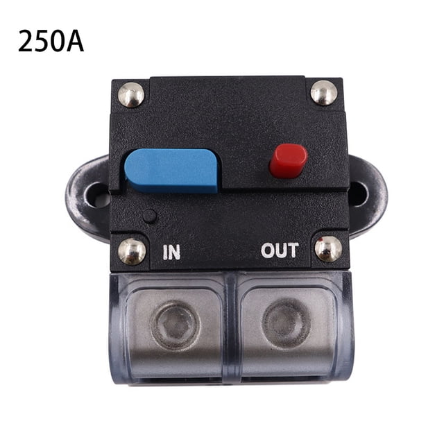 Plastic Automotive Circuit Breaker Overload Protection High Conductivity Replacement Manual Sound Box Fuse Accessories Blue Button 250A