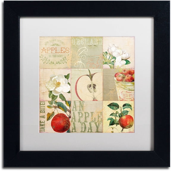 Trademark Fine Art "Apple Blossoms III" Canvas Art by Color Bakery White Matte, Black Frame