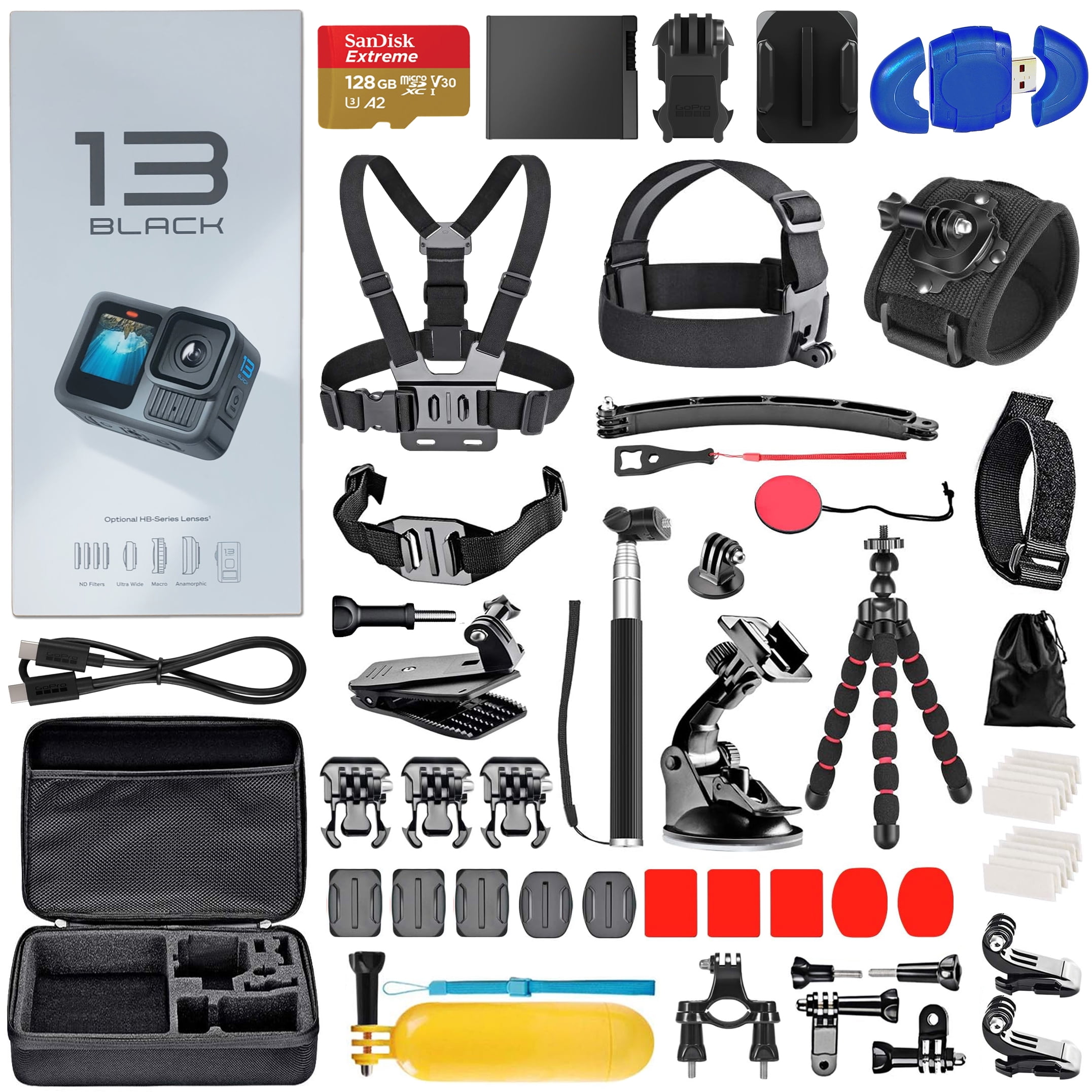 GoPro HERO10 Black Accessory Bundle, Water-Resistant, Speed