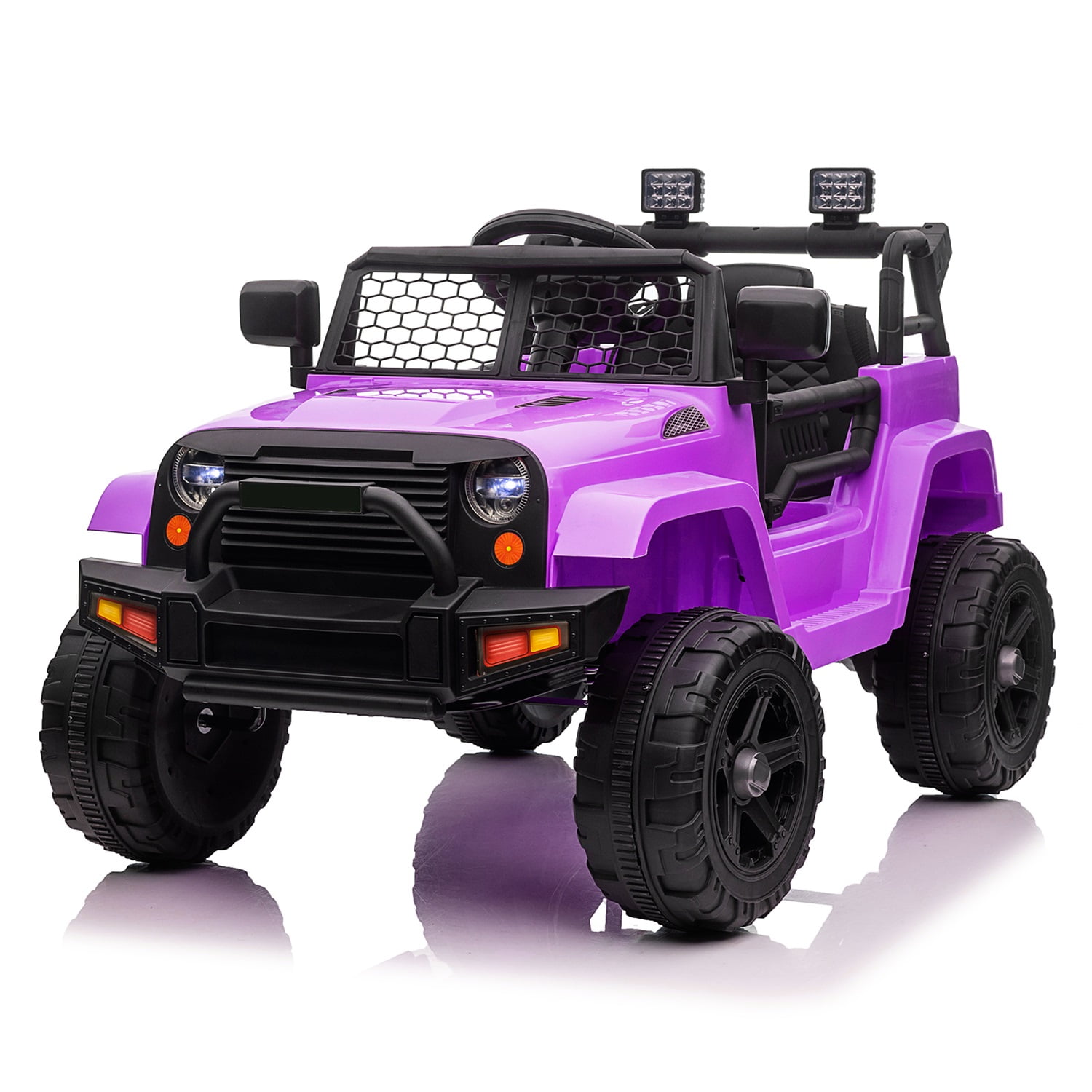 CIPACHO 12V Kids Ride On Car Truck, Battery Powered Vehicle with Remote Control, LED Lights, MP3 Music, Toy Gift for Children, Purple