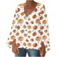 thumbnail image 1 of Mujer Otoño Invierno Casual Sexy Moda Camisa Halloween Impreso Manga Larga Puff Cuello V Jersey Top Fridja fjkfkj7737, 1 of 6