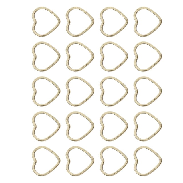 20 × Suministros para manualidades Colgantes de dijes huecos de corazón para manualidades, accesorios de fabricación de joyas de boda de San V Bronce Macarena Joyería encontrar