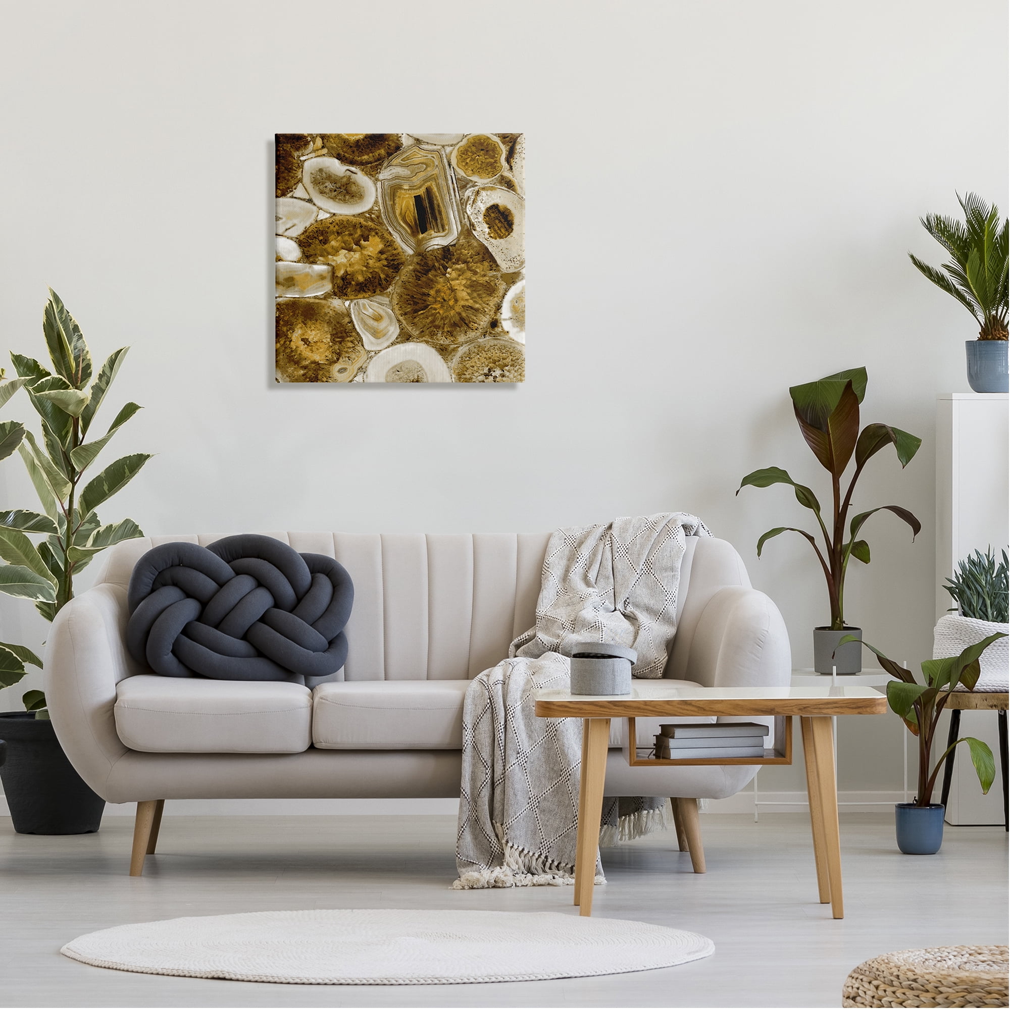 Stupell Agate In Gold Abstract Geodes Abstract Painting Gallery Wrapped Canvas Print Wall Art