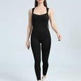 thumbnail image 2 of Wyobmus Women's Slim Fit Yoga Jumpsuits Comfort Solid Color Stretch Sleeveles One Piece Pants for Ahtletic Workout Running Black, 2 of 5