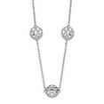 thumbnail image 2 of Sterling Silver Rhodium-plated Diamond Cut Mesh Bead with 2in. Extender Chain Necklace, 2 of 3
