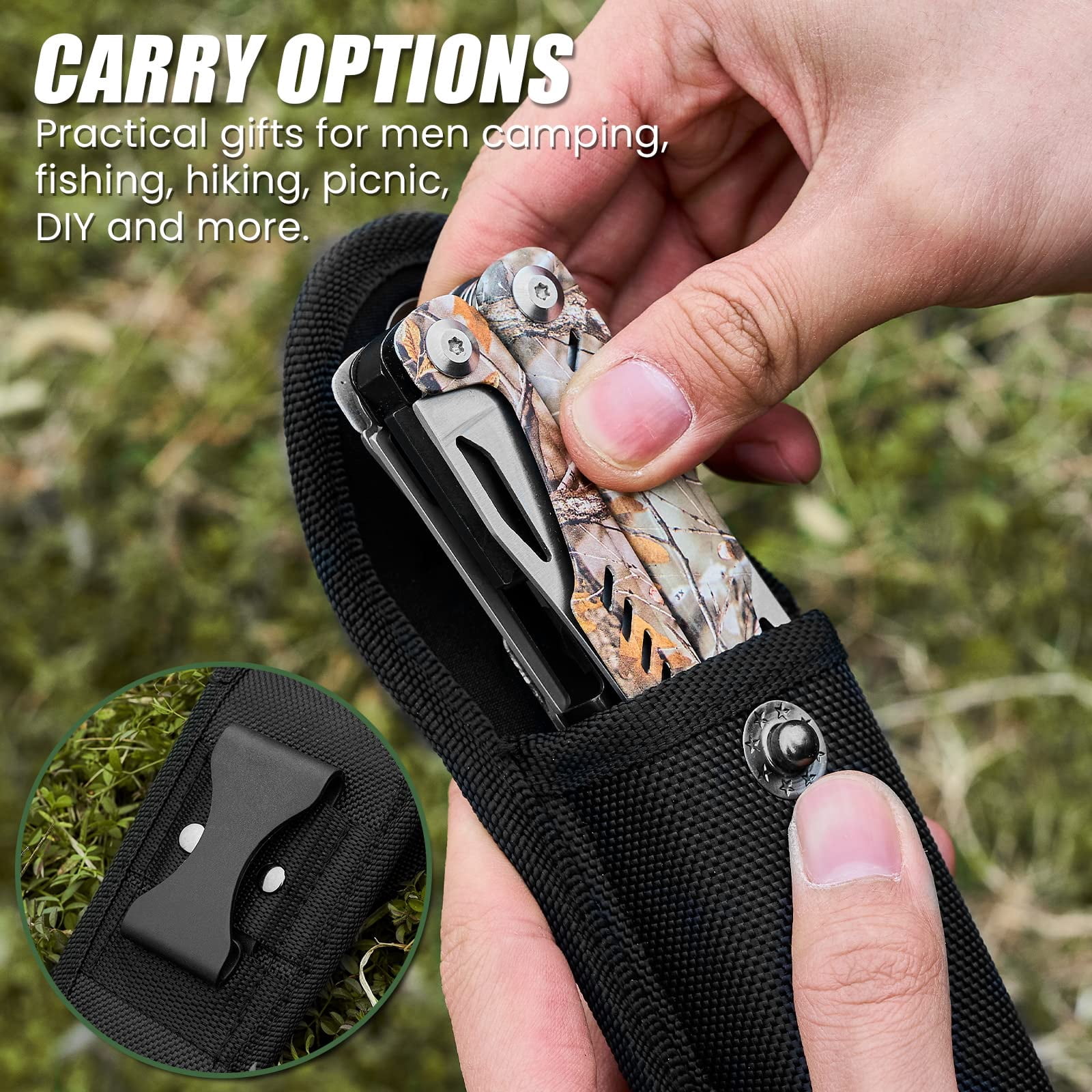 Multitool - 26 In 1 Multi Tool Pliers With Pocket  Bottle Opener Edc For Camping And Hiking Stainless Steel