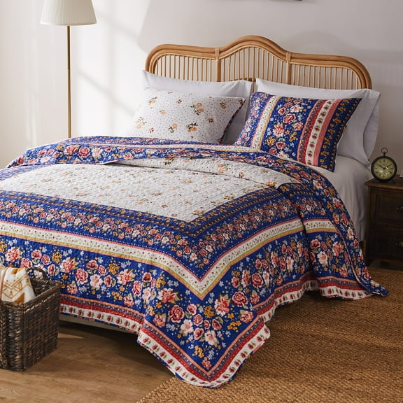 Greenland Home Fashions Marsha Cotton-Rich Quilt and Pillow Sham Set