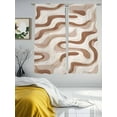 thumbnail image 2 of Abstract Lines Sheer Curtains 63 inches Long 2 Panels Set Brown Water Ripple Modern Art Wave Sheer Window Curtain Rod Pocket Voile Drapes for Living Room/Bedroom, Each 52" W x 63" L, 2 of 7