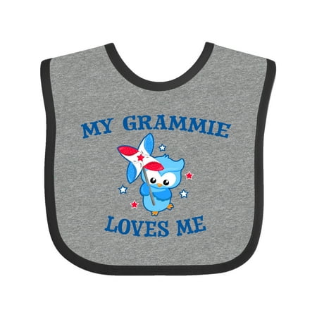 

Inktastic My Grammie Loves me with Owl Gift Baby Boy or Baby Girl Bib