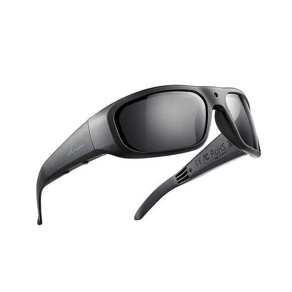 OhO Lunettes Caméra 32 Go, Résolution 24 m Lunettes Intelligentes 1080P avec Lentille de Lunettes UV400 pour Sport de Plein Air, Unisexe