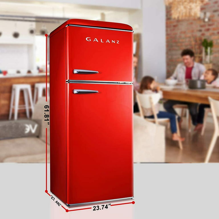  Galanz GLR10TBKEFR Retro Refrigerator with Top Freezer Frost  Free, Dual Door Fridge, Adjustable Electrical Thermostat Control, 10 cu ft,  Black : Home & Kitchen