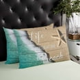thumbnail image 4 of Beige Blue Summer Beach Throw Pillow Cover 20 x 30 Inch Decorative Pillow Cover Coastal Nautical Starfish Ocean Lumbar Pillowcase Seasonal Rectangle Cushion Case for Couch Sofa Bed Living Room, 4 of 7