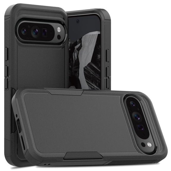 TJS Phone Case for Google Pixel 11 / 11 Pro, Heavy Duty Rugged Shockproof Full Body Protection Cover (Black)