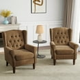 thumbnail image 7 of UIXE Wingback Chair Upholstered Armchair Retro High Back Accent Chairs for Living Room, Brown, 7 of 7