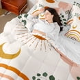thumbnail image 4 of Homewish Boho Geometric Aesthetic 7-Piece Bedding Comforter Set,Abstract Stripes Circles King Bedding Sets,Cartoon Moon Sun Bed Sheets For Girl,Breathable Home Decor Reversible, 4 of 8