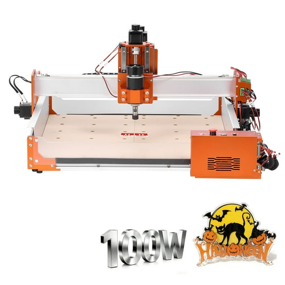 KFFKFF CNC Router Machine, 100W Spindle, 3-Axis Engraving and Milling Tool, 15.75 x 15.75 x 3.74 in Work Area, Linear Rail Design, Durable Aluminum Alloy Frame, Suitable for Wood and Acrylic Carving