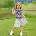 thumbnail image 5 of DeHolifer Girls T-Shirts Crewneck Kids Ruffle camouflage Cute Shirts Casual Summer Elegant Tee Tops for 14 Years, 5 of 7