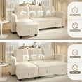 thumbnail image 5 of Homall L-Shaped Sofa Bed with Reversible Storage Chaise Convertible Modern Sectional Couch for Living Room,Corduroy Beige, 5 of 8