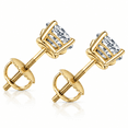 thumbnail image 3 of Pompeii 1ct Round Cut Diamond Stud Earrings in 14K Yellow Gold with Screw Backs (I-J,I1), 3 of 5