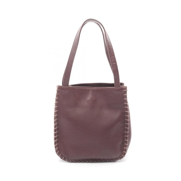 Pre-Owned Yves Saint Laurent handbag, leather, women's, burgundy.