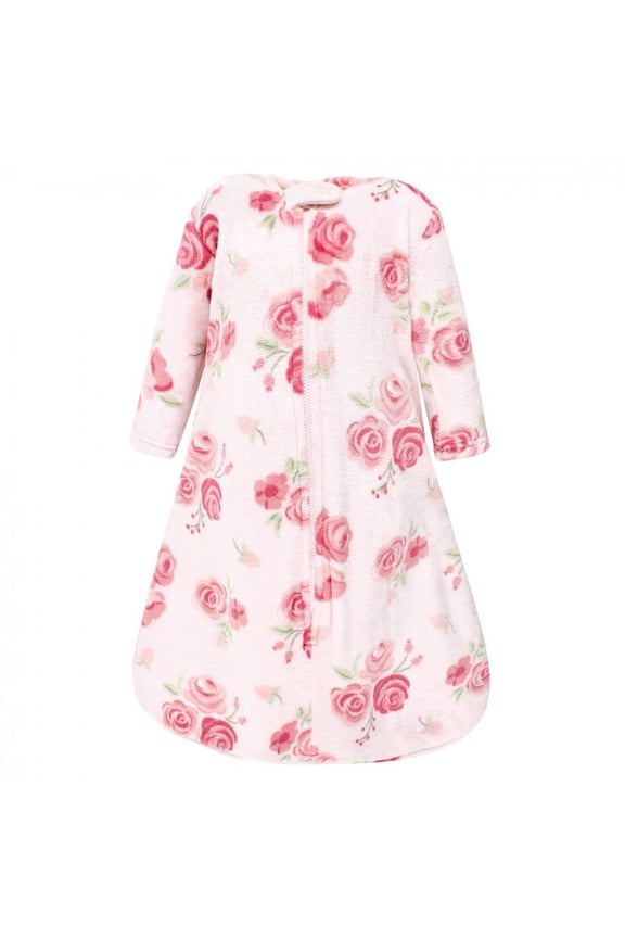 Infant Girl Plush Sleeping Bag, Sack, Blanket, Blush Rose Long-Sleeve, 12-18 Months