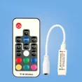 thumbnail image 2 of DC 5V-24V 12A 17key Mini RF Wireless Led RGB Remote Controller with 4pin Female DC for 5050 RGB LED Strip Lights, 2 of 7