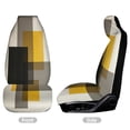 thumbnail image 2 of Beige And Black And Yellow Squares Car Seat Covers Front Seats Universal Fit for Cars SUV Truck Auto Interior Accessories, 2 of 3
