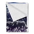 thumbnail image 2 of Night Soft Flannel Fleece Throw Blanket, Forest Trees Moon Starry Sky Mystic Woodland Wanderlust Adventure Time, Cozy Plush for Indoor and Outdoor Use, 50" x 60", Indigo and Mauve Taupe, by Ambesonne, 2 of 5