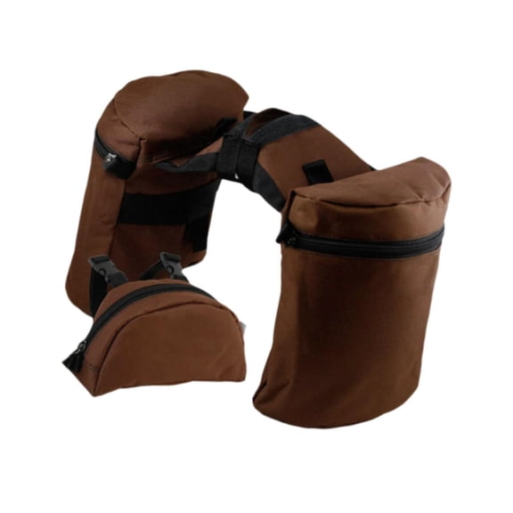 Colaxi Saddle Bags Set Trail Riding Saddle Bags Gift Portable Versatile Oxford Cloth Outdoor Equestrian Sports Pommel Bags Coffee