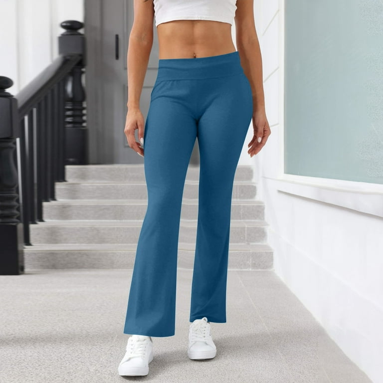 Low Rise Fold Over Top Leggings Ydkzymd Womens Fold Over Flare