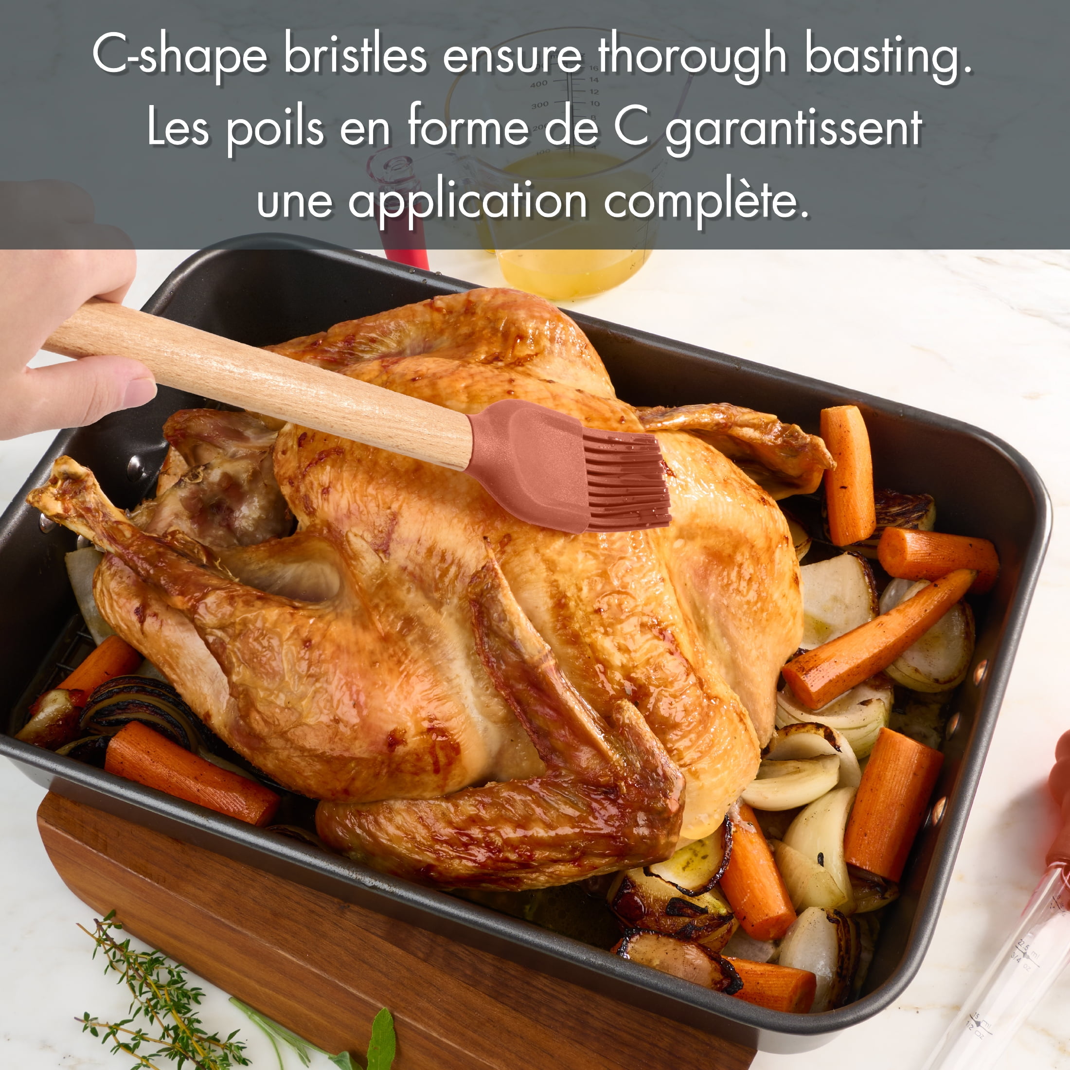 Pinceau de cuisine à badigeonner Tout-Pour-Célébrer en Silicone, Orange Pinceau à badigeonner Tout Pour Célébrer