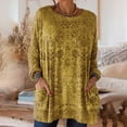 thumbnail image 2 of Long Sleeve Shirts for Women Pocketed Long Sleeve Casual Legging Match Work Blouse Womens Shirts Dressy Casual Yellow L, 2 of 5